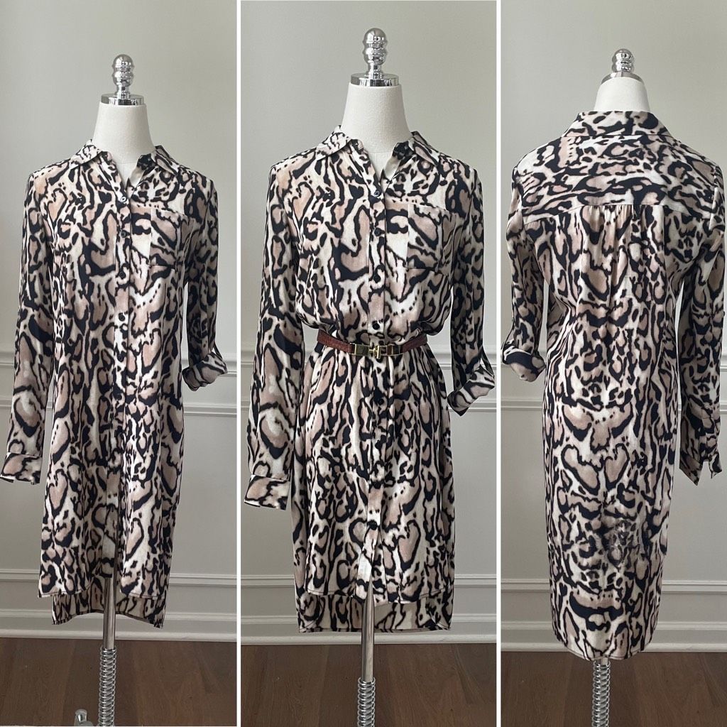 Diane Von Furstenberg Leopard Print 100% Silk Shirt Dress 2